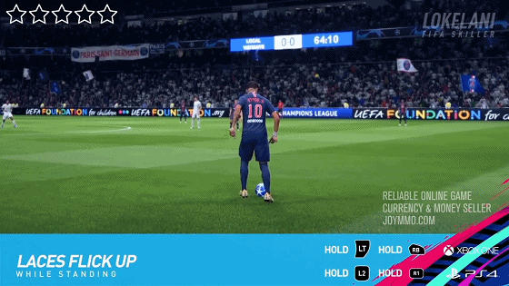 FIFA 19 Five Star Skill Moves Laces Flick Up (while standing)