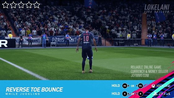 FIFA 19 Five Star Skill Moves Reverse Toe Bounce (while juggling)