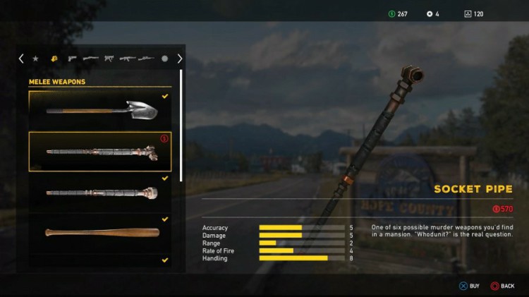 Far Cry 5 Weapons List - Unlockable Melee - Socket Pipe