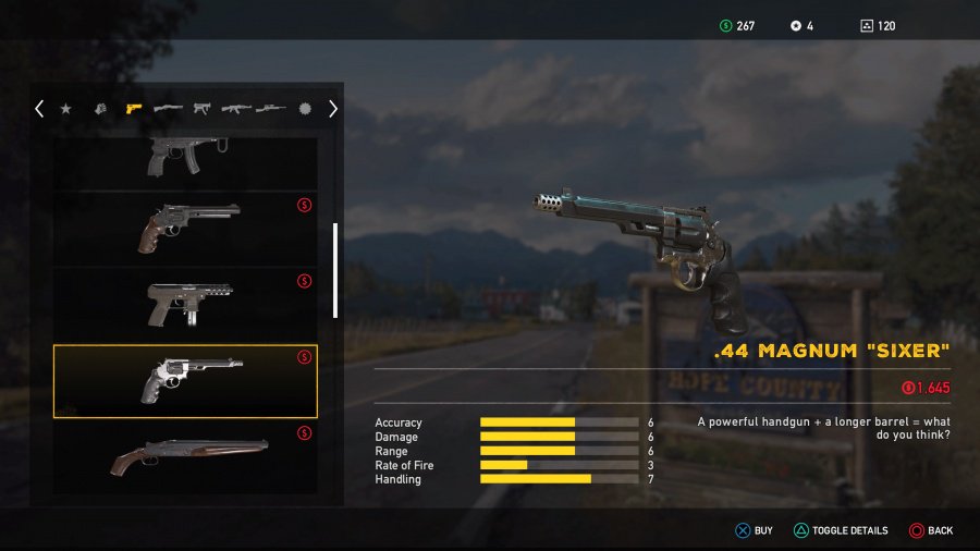 Far Cry 5 Weapons List - Unlockable Sidearms - .44 Magnum "Sixer"