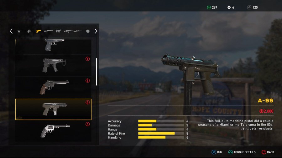 Far Cry 5 Weapons List - Unlockable Sidearms - A-99