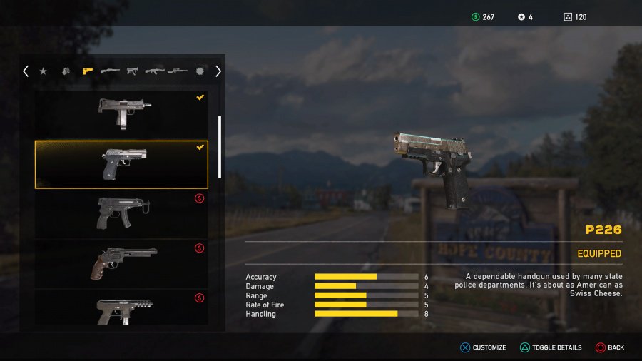 Far Cry 5 Weapons List - Unlockable Sidearms - P226