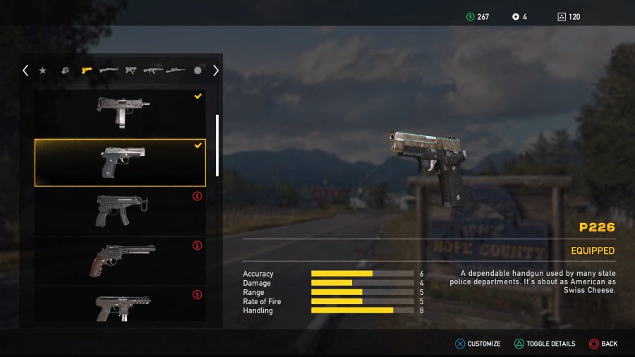 Far Cry 5 Weapons List - Unlockable Sidearms - P226