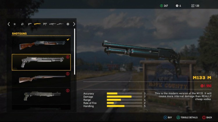 Far Cry 5 Weapons List - Unlockable Shotguns - M133 M