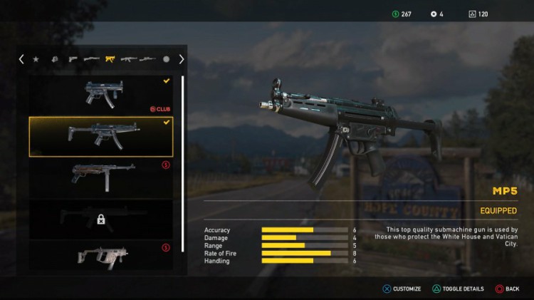Far Cry 5 Weapons List - Unlockable Submachine Guns - MP5