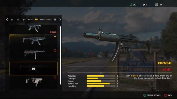 Far Cry 5 Weapons List - Unlockable Submachine Guns - MP5SD