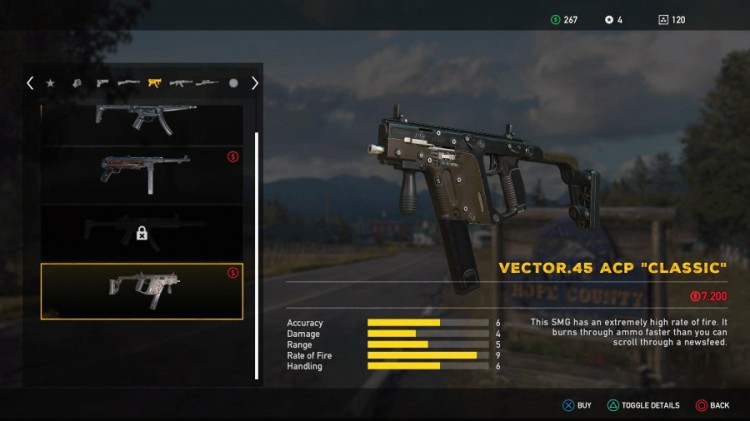 Far Cry 5 Weapons List - Unlockable Submachine Guns - Vector.45 ACP "Classic"