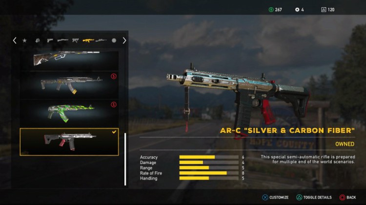 Far Cry 5 Weapons List - Unlockable Rifles - AR-C Silver & Carbon Fiber