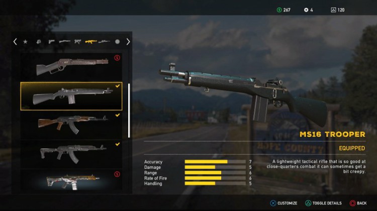Far Cry 5 Weapons List - Unlockable Rifles - MS16 Trooper