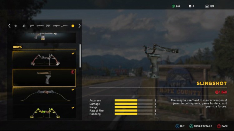 Far Cry 5 Guide: Far Cry 5 Weapons List - All Unlockable Slingshot