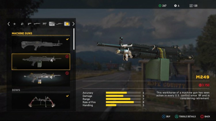 Far Cry 5 Guide: Far Cry 5 Weapons List - All Unlockable Machine Guns M249