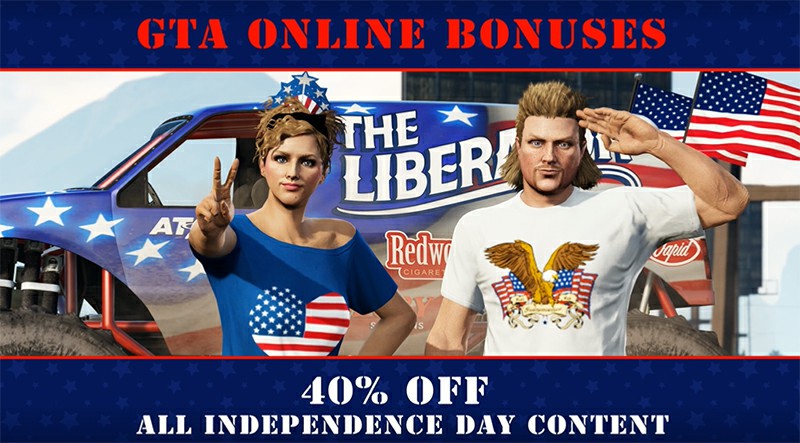 GTA Online: Celebrate with Independence Day Specials, The Return of the Patriot Beer Hat and More