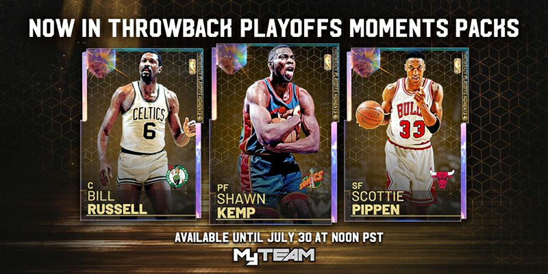 NBA 2K19 MyTeam Packs: Throwback Playoff Moments Cards for Scottie Pippen, Shawn Kemp, & More